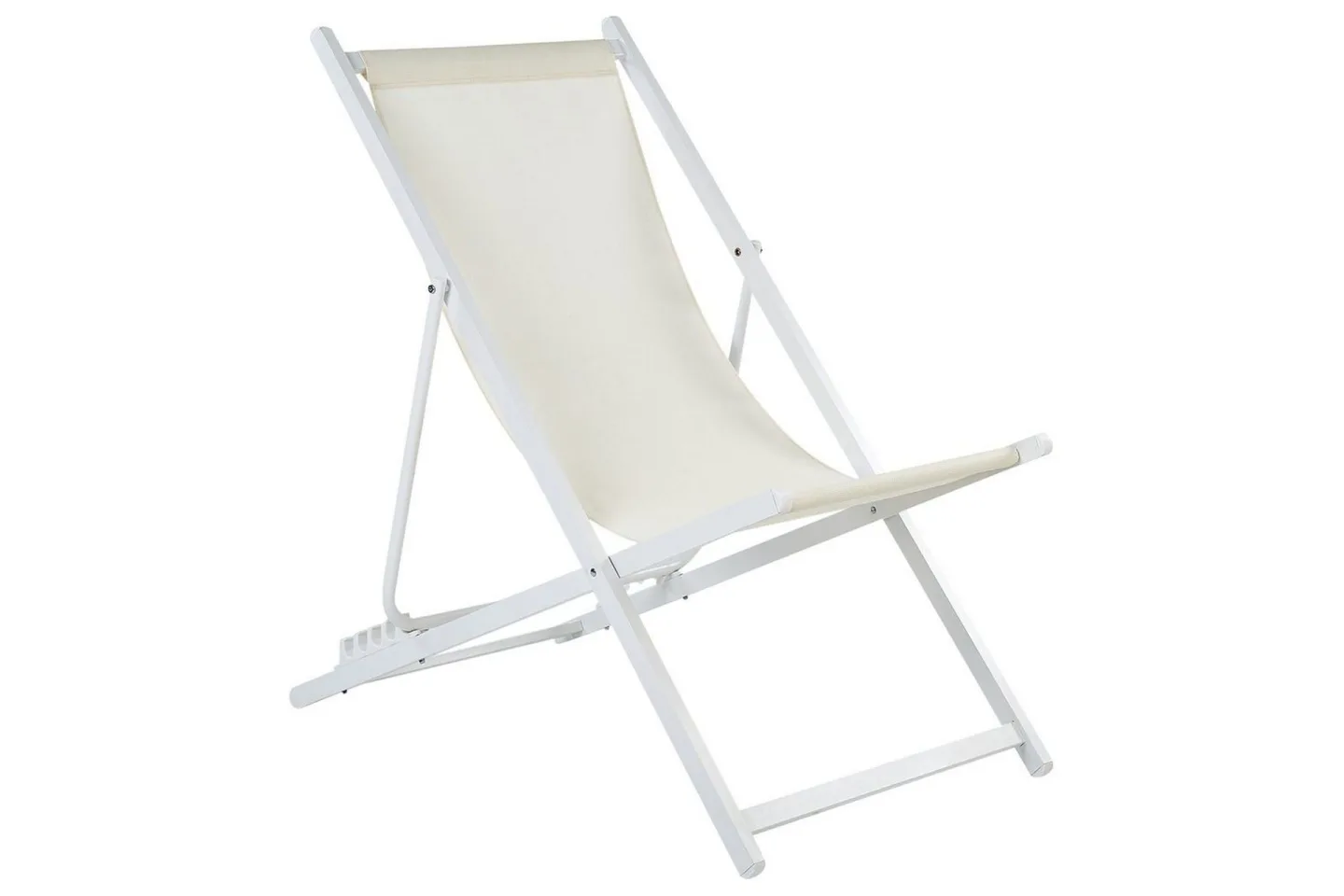 Däckstol hopfällbar Locri II - Beige, vit