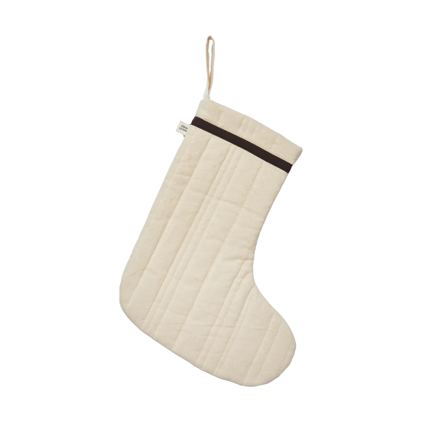 Ferm Living Vari quilted julstrumpa Cotton-natural