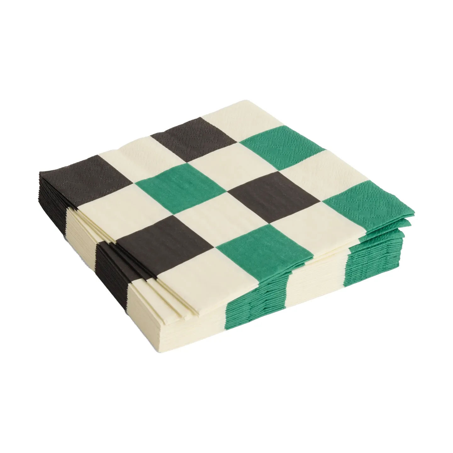HAY Pattern Lunch Check Serviette 33x33 cm 20er Pack Off white-green-black M