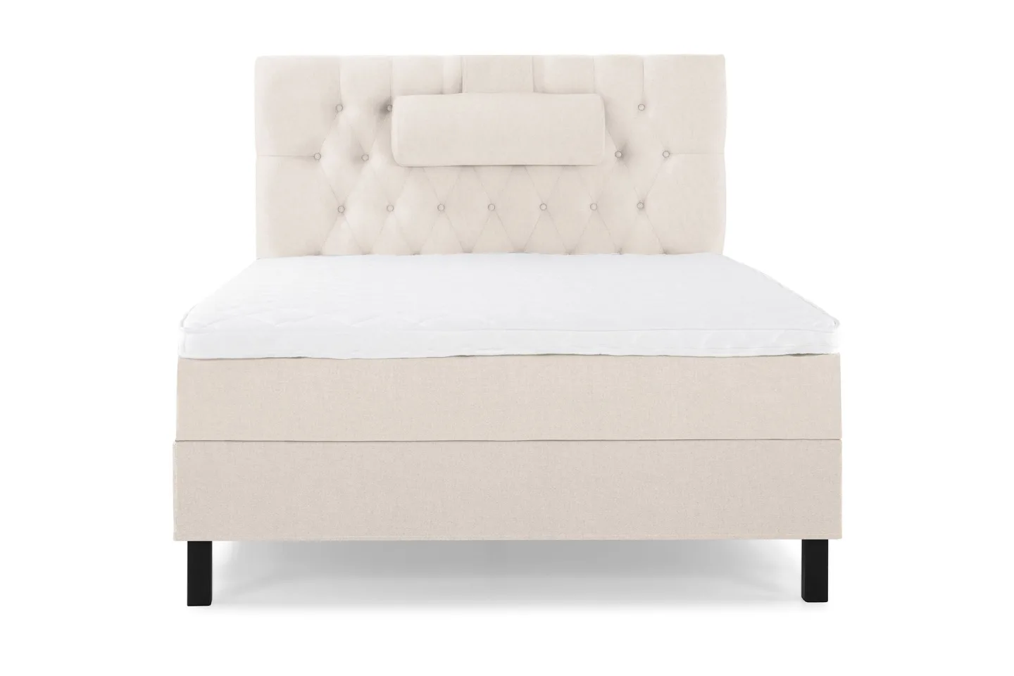 Lucky Komplett Sängpaket 120x200 Skum Diamant Sänggavel - Nackkudde Stor Beige