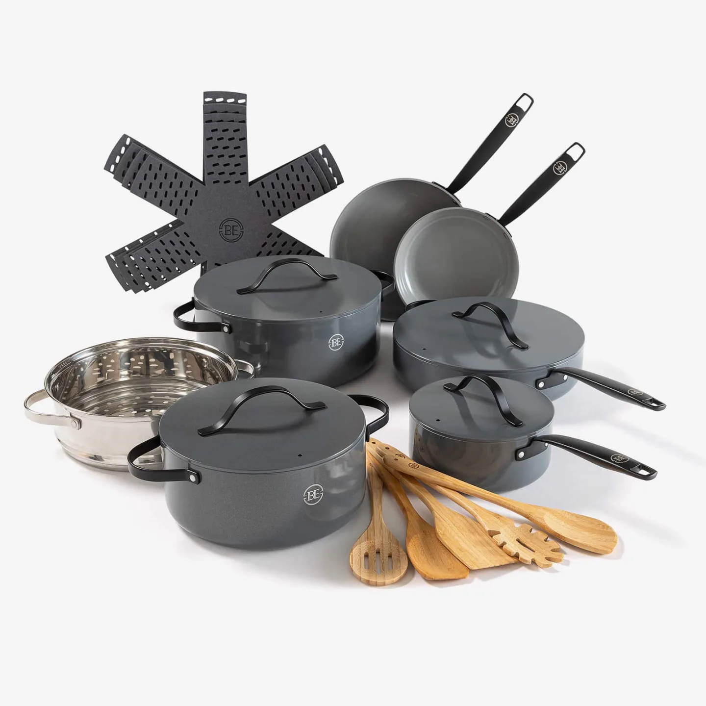 BE Living Essential Grytesett 20 deler - Metallisk Grå