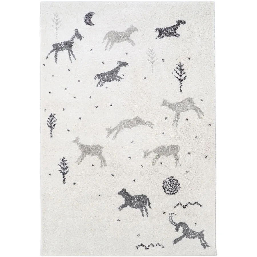 Kinderteppich Katarine natur Polypropylen Tiermuster 120 x 170 cm