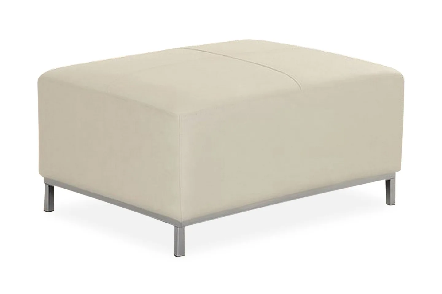 Dugard Fotpall - Beige/Läder