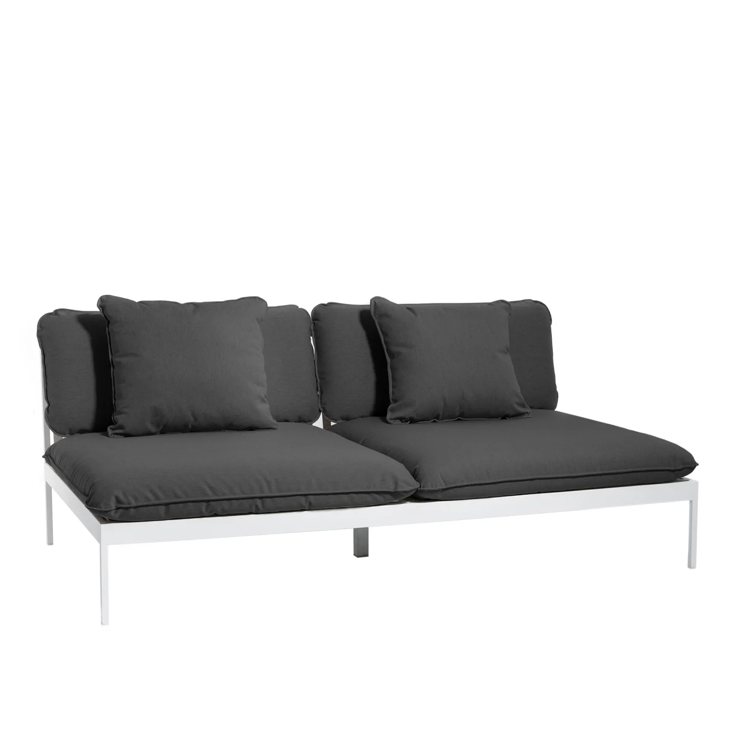 Skargaarden - Bönan Lounge Sofa, Light Grey Aluminum Frame, Cushion Dark Grey Sunbrella Sling - Soffor utomhus - Studio Norrlandet