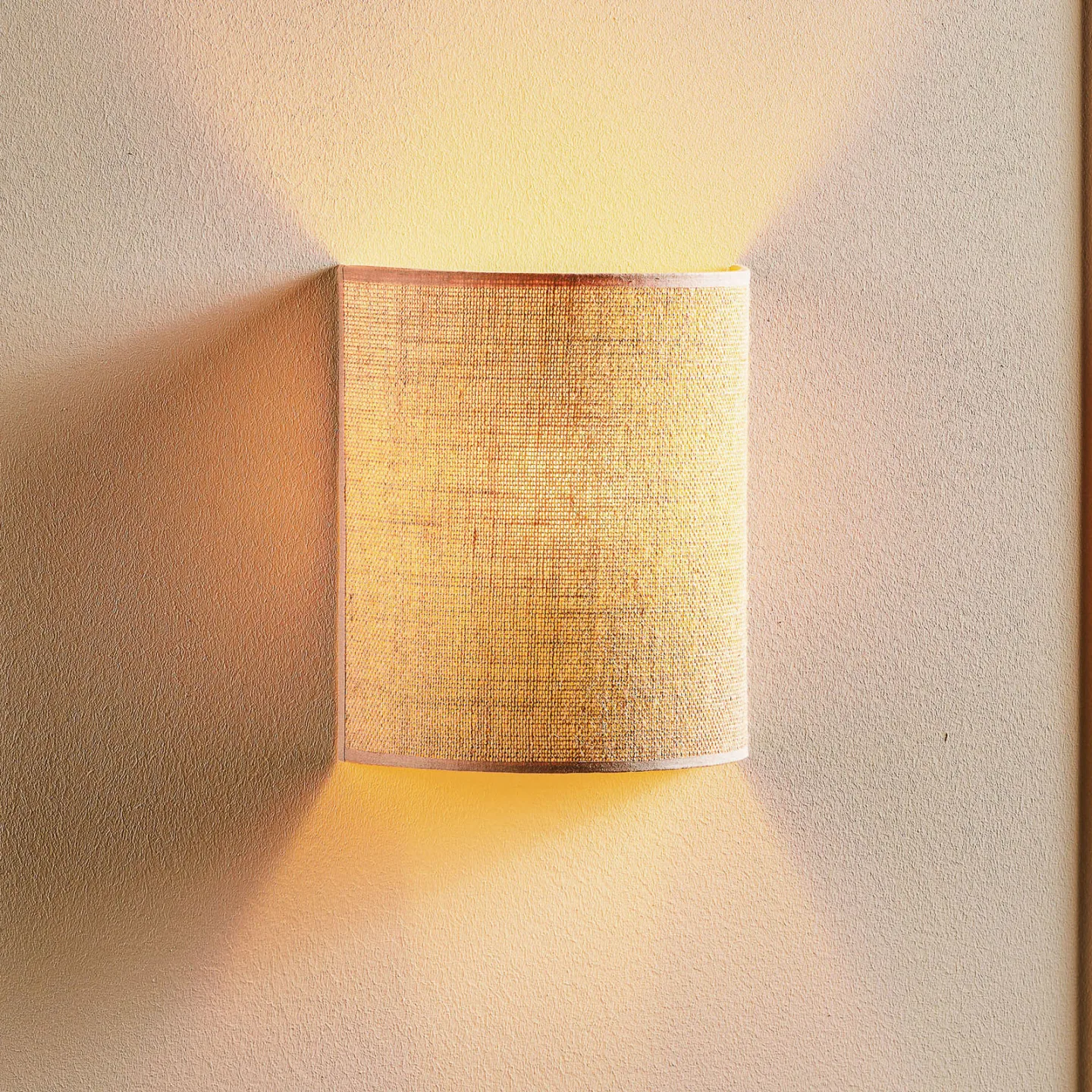 Duolla Wandleuchte Nature/Jute - Euluna - Wohnzimmer - Landhaus / Rustikal - Stoff / Textil