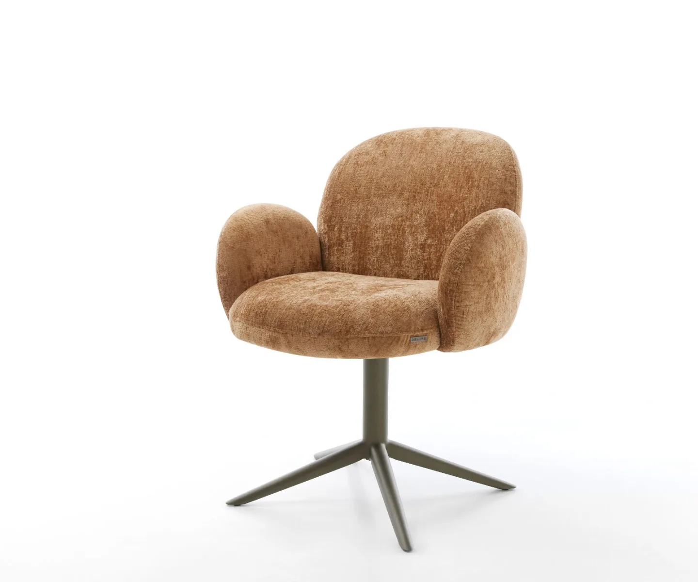 Drehstuhl Nube-Flex mit Armlehnen Chenille Rost Fußkreuz Effektfinish Titan 360° drehbar Wippfunktion Taschenfederkern