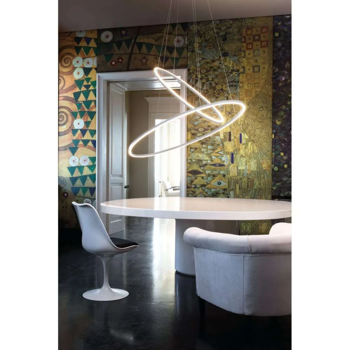 Ellisse Double Pendelleuchte Aluminium - Nemo Lighting - Esszimmer - Mehrflammig