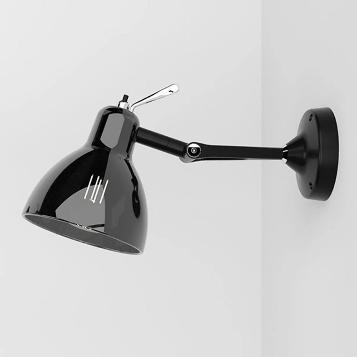 Luxy H0 Glam væglampe, sort/røgfarvet, glas - Rotaliana - Stue - Design - Metal - Med én lyskilde