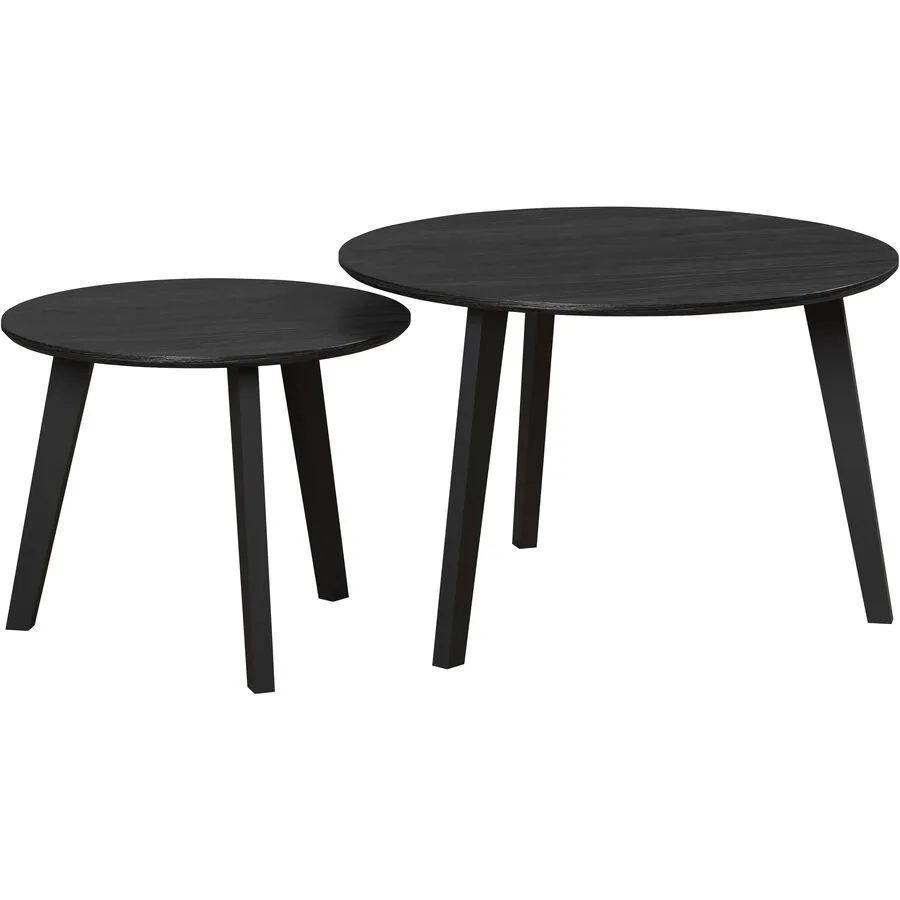 Beistelltisch 2er-Set Montecito schwarz Holzwerkstoff B 70 H 45 cm