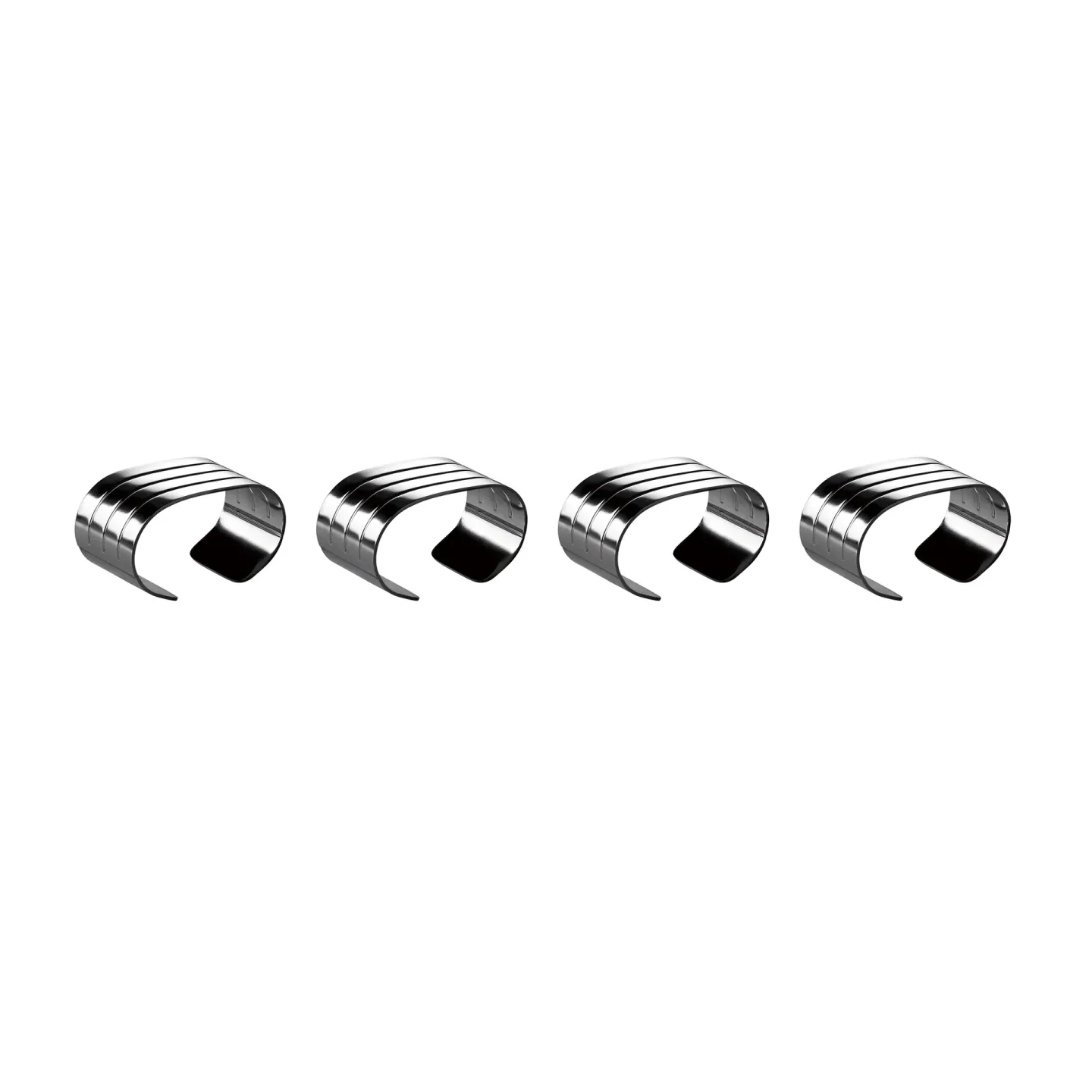 Aida Groovy Serviettenring 4er Pack Edelstahl