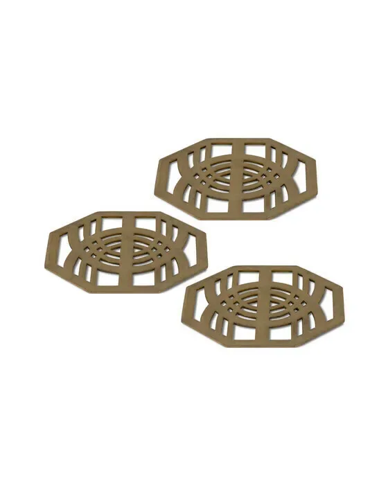 Art Deco Coasters Brass 3-set