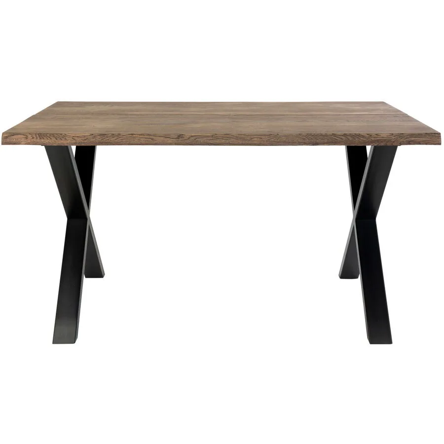 Esstisch Yavona braun/schwarz Eiche Natur/Metall B 95 T 140 cm
