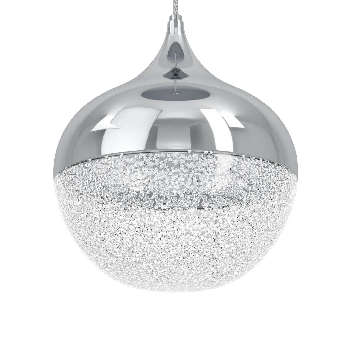 Mioglia LED-Hängelampe chrom Ø 58 cm 10-flg - Stars of Light - Wohnzimmer - Modern - Metall - Mehrflammig