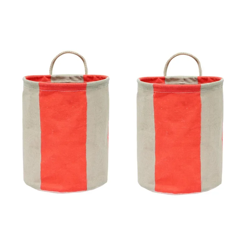 OYOY Kara Aufbewahrungskorb small Ø18x22 cm 2er-Pack Cherry Red