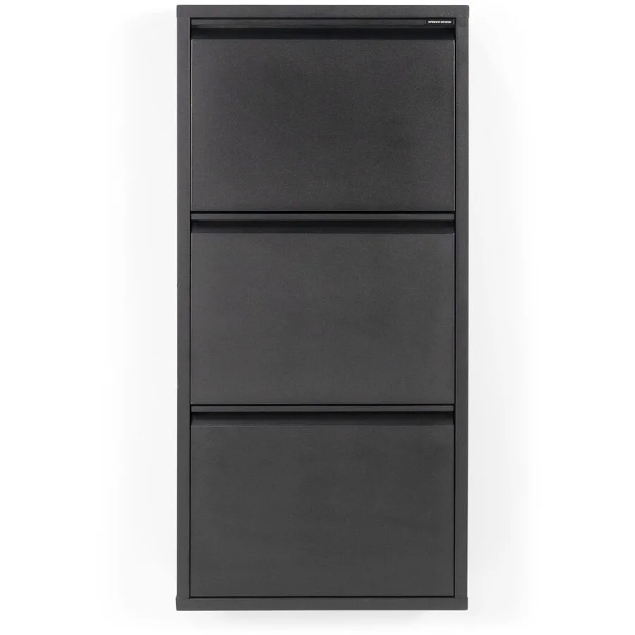 Spinder Design Schuhschrank Hesta Schwarz Stahl 50 cm 103 cm
