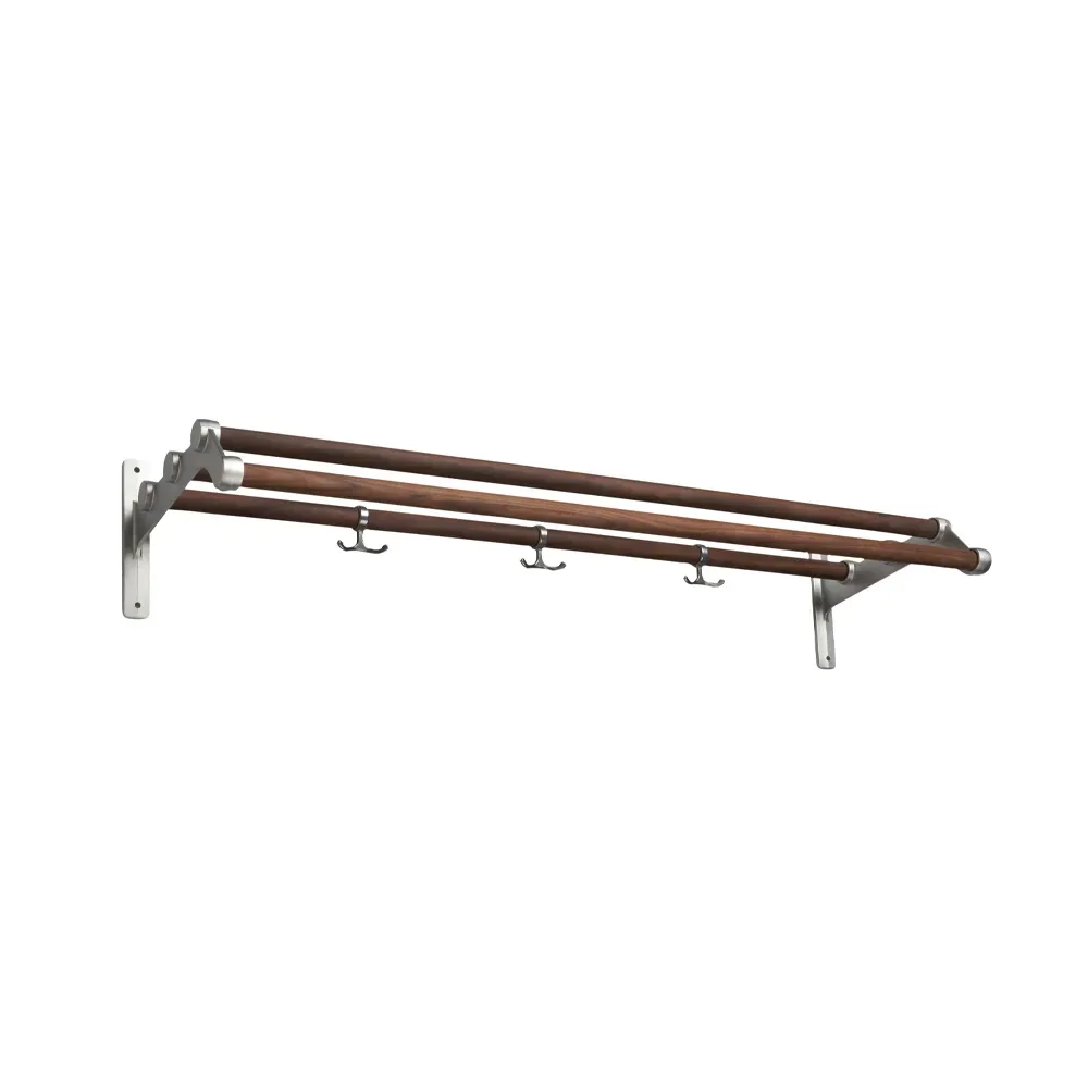 Essem Design Nostalgi 291 hatthylla valnöt, aluminiumstativ