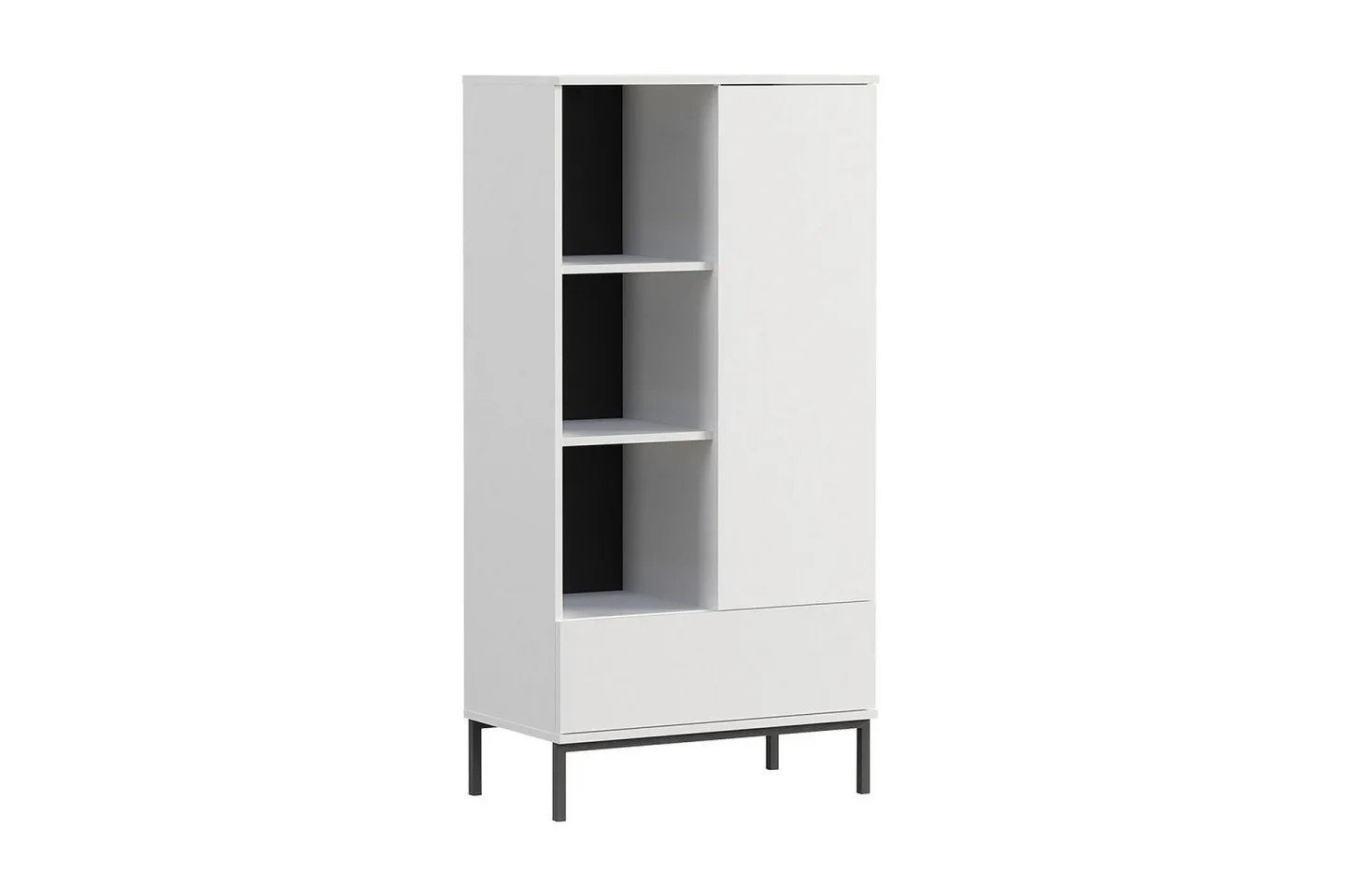 Querty Bokhylla 70x140x41 cm - Vit/Svart