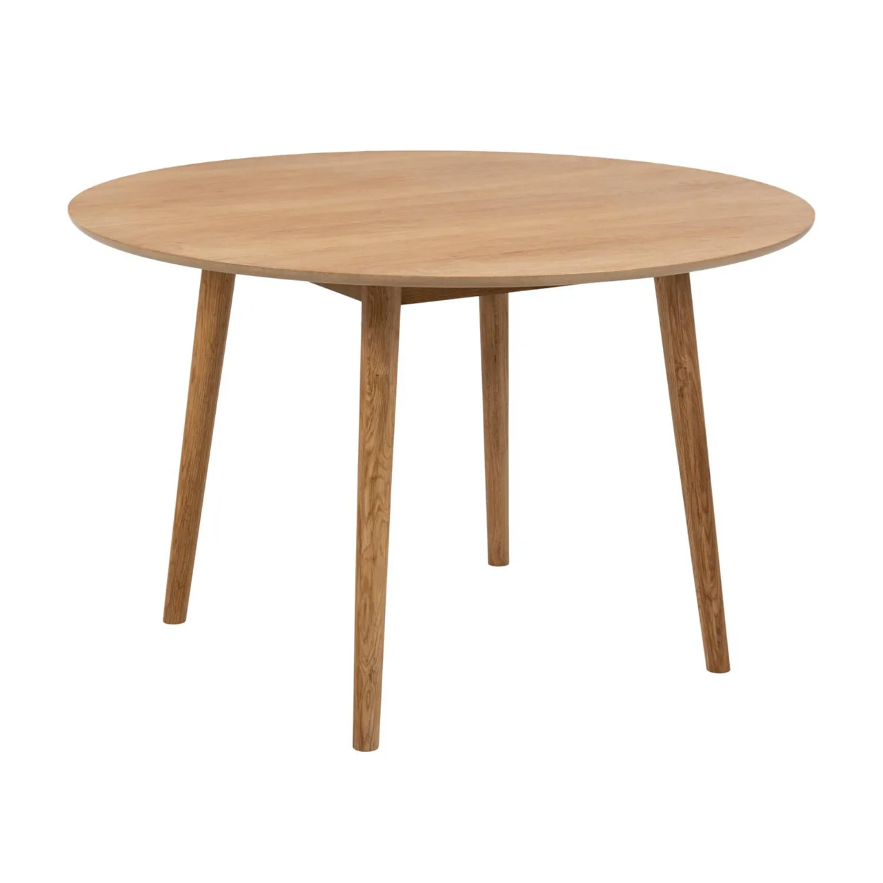 Esstisch Naya Ø 120 cm massivholz Eiche und Eichenfurnier geölt.