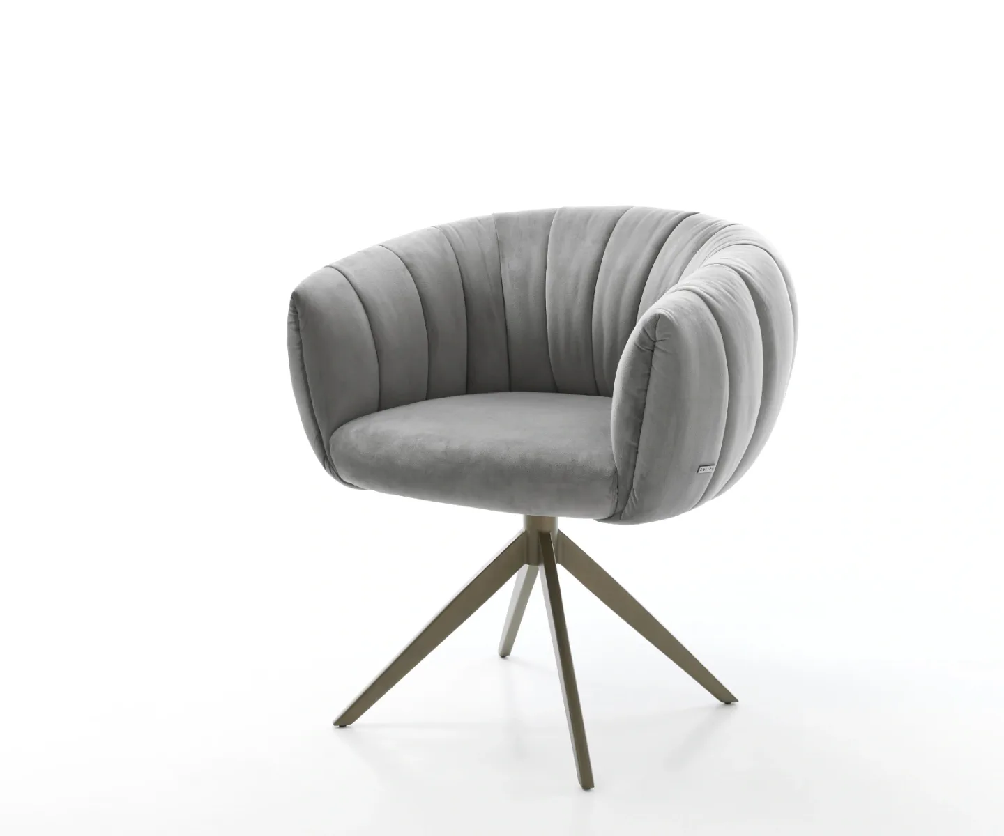 Drehstuhl Jada-Flex Samt Grau Kreuzgestell breit Effektfinish Titan 360° drehbar Wippfunktion Taschenfederkern