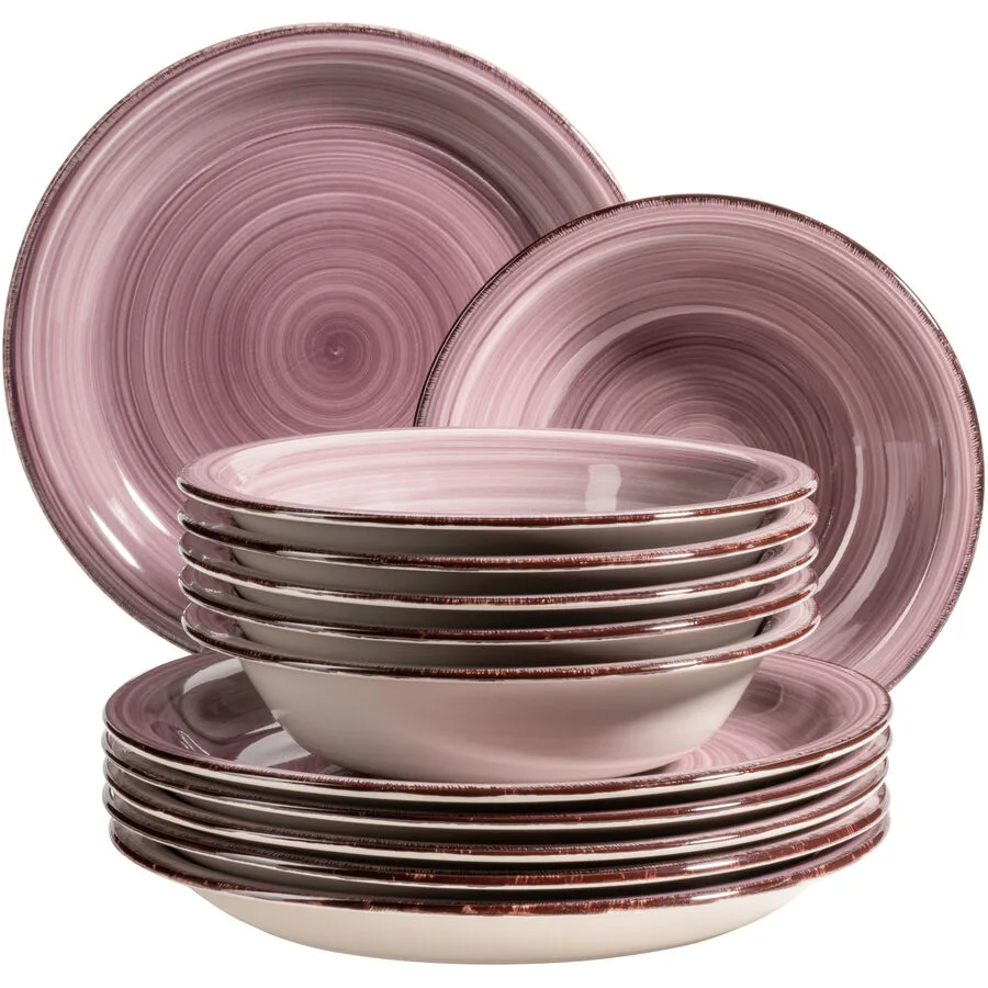 MÄSER Teller-Set Lumaca Berry Steingut 12 Stk