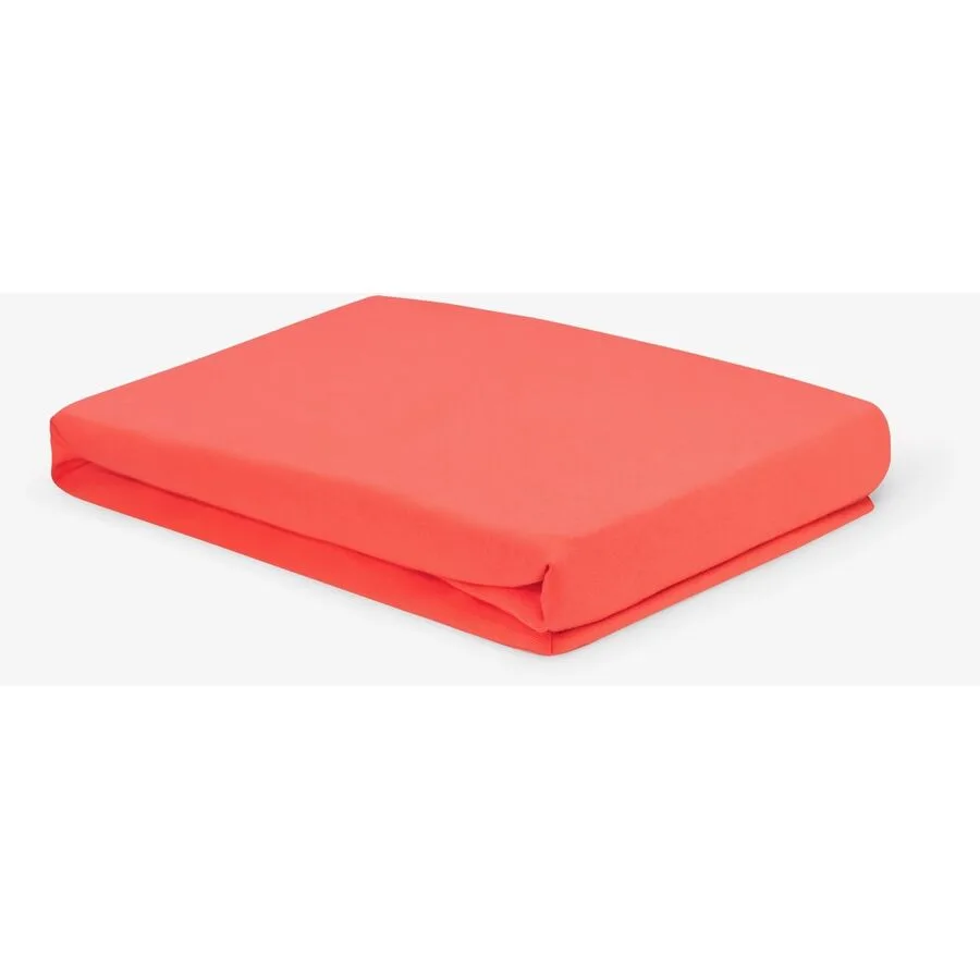 Fixleintuch Esprit Uni Korallenrot Baumwolle 90 x 200 cm - Material: 97% Baumwoll-Jersey, 3% Elasthan