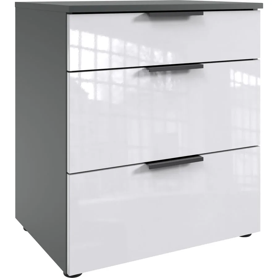 Kommode Sanko Weiss/graphit Holzwerkstoff B 54 H 61 cm
