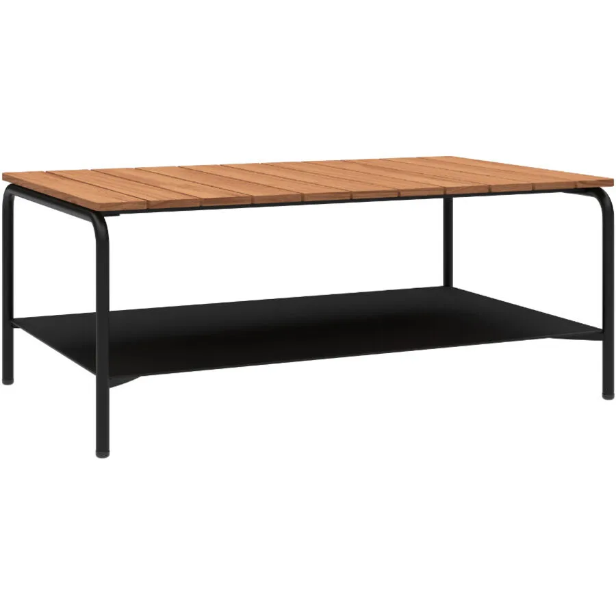 SACKit Salontisch Patio schwarz Teak Massivholz