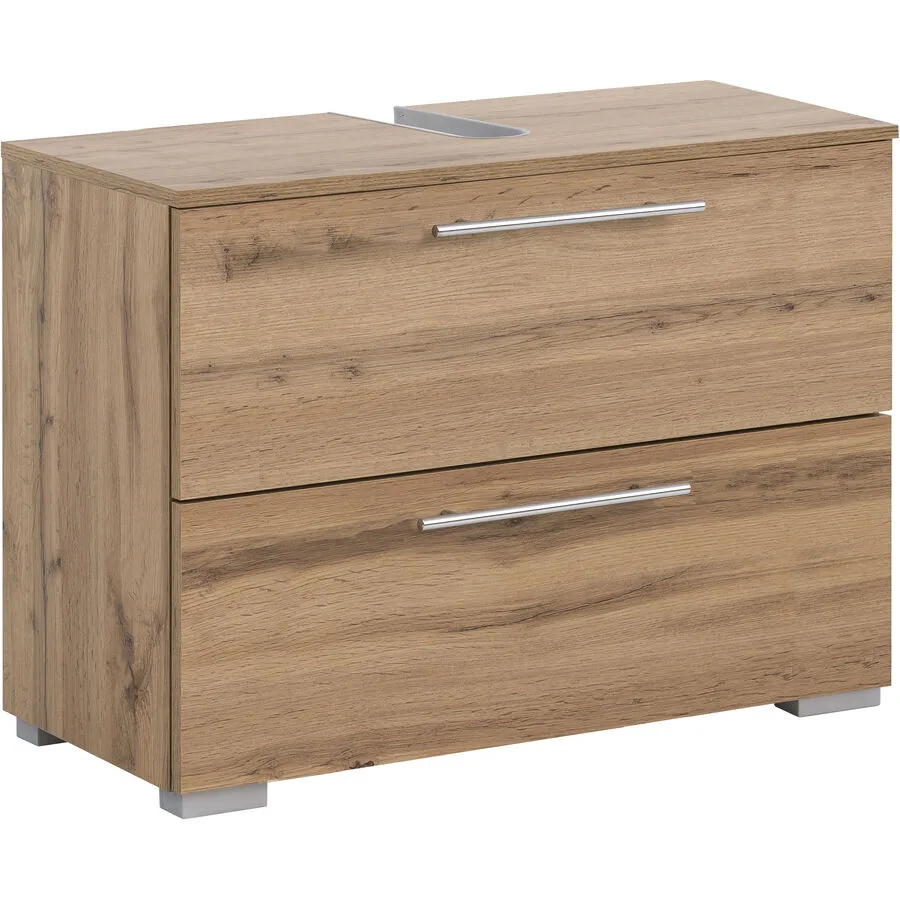 Waschbeckenunterschrank Uhland eiche landhaus Holzwerkstoff B 80.2 T 35 cm H 59.1 cm