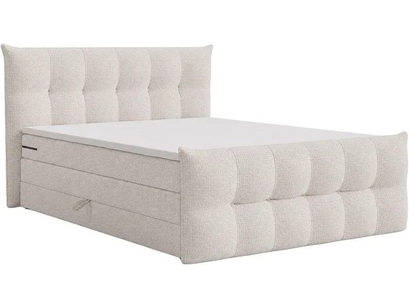 Boxspringbett ANGORA cream 160x200cm halbfest