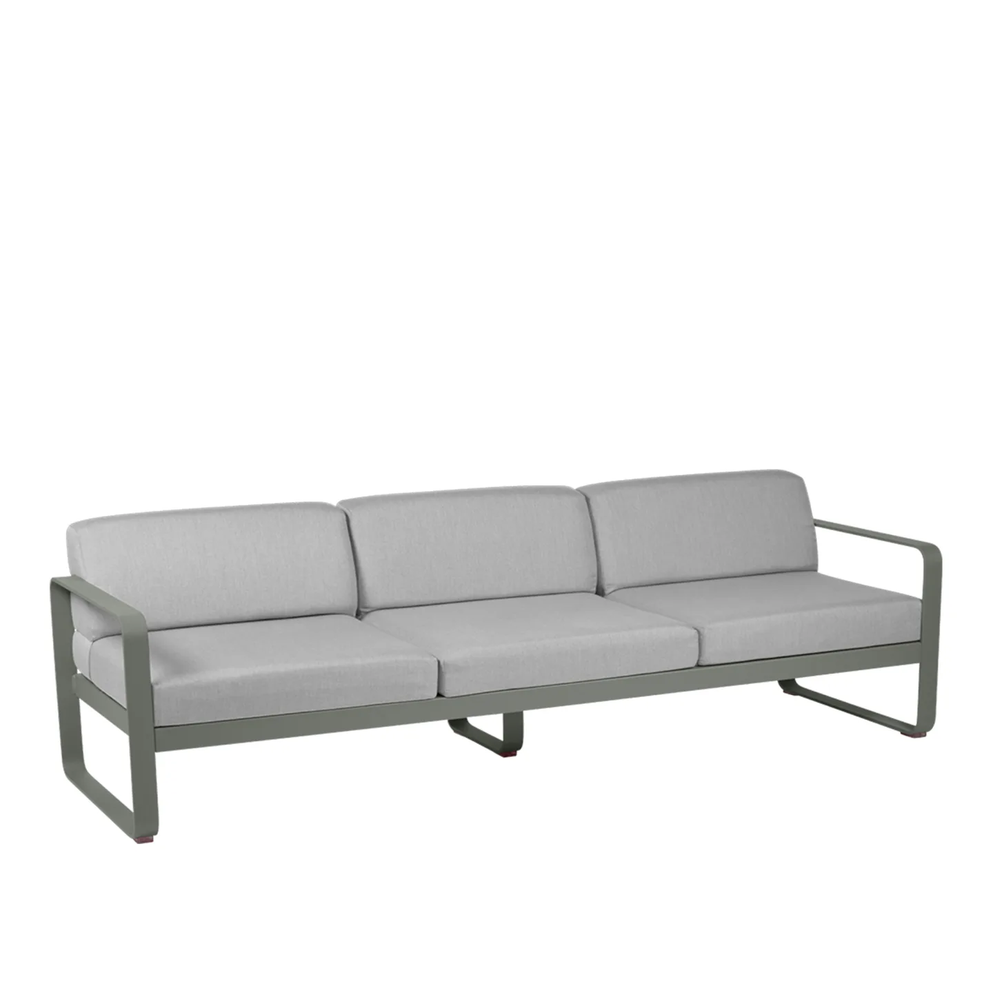 Fermob - Bellevie 3 Seater Sofa Flannel Grey Cushions, Rosemary - Soffor utomhus - Pagnon & Pelhaître