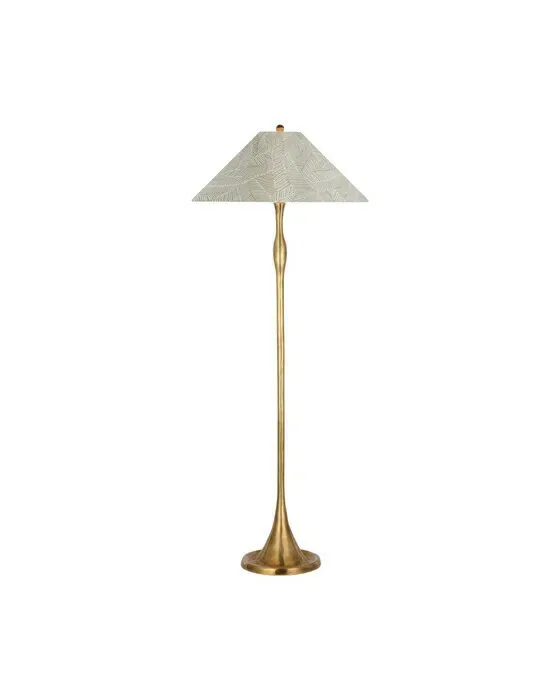 Romero Floor Lamp Antique Brass/Taupe