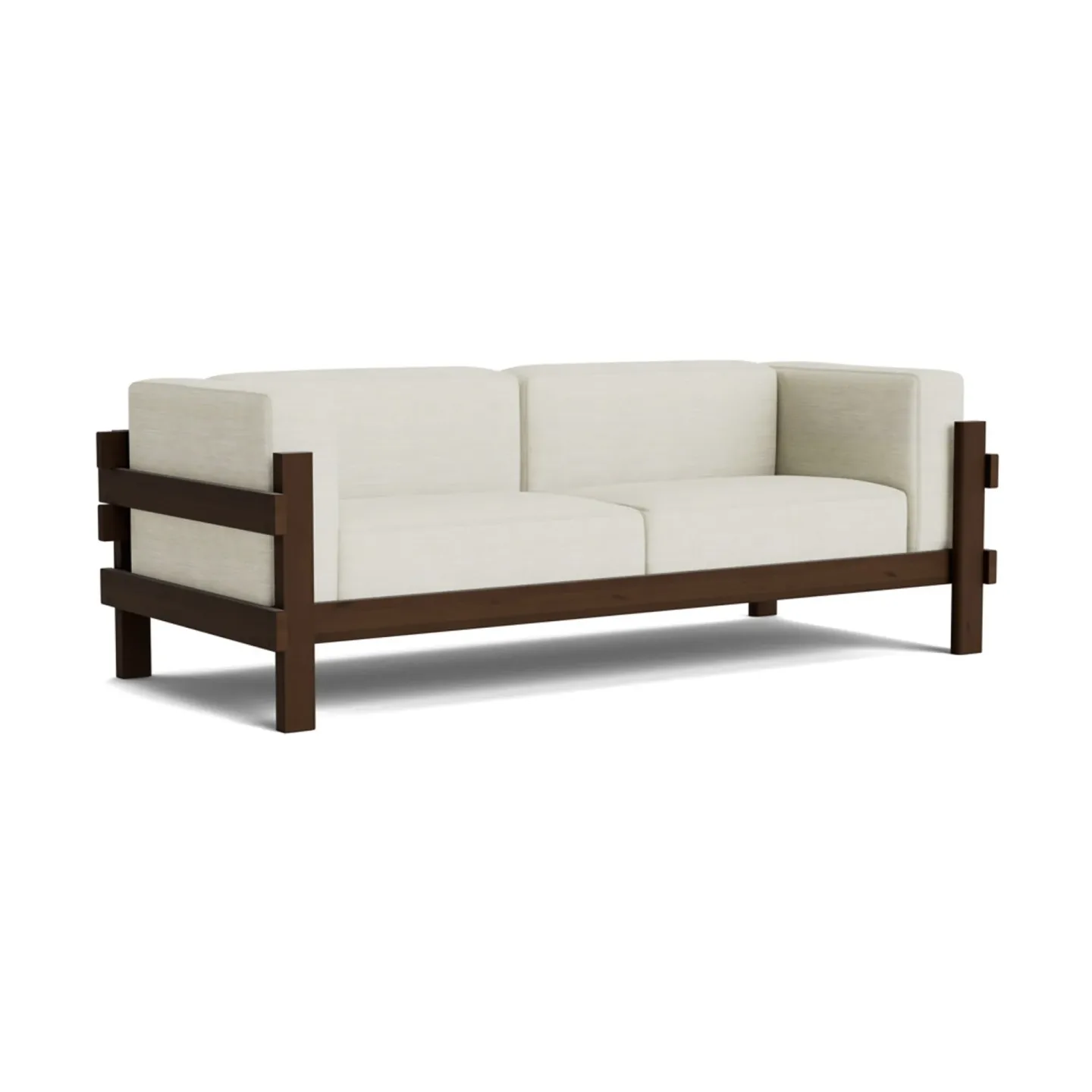 Normann Copenhagen Kube Sofa Braun lackierte Kiefer-Stoff Remix 223 Beige, 220 cm