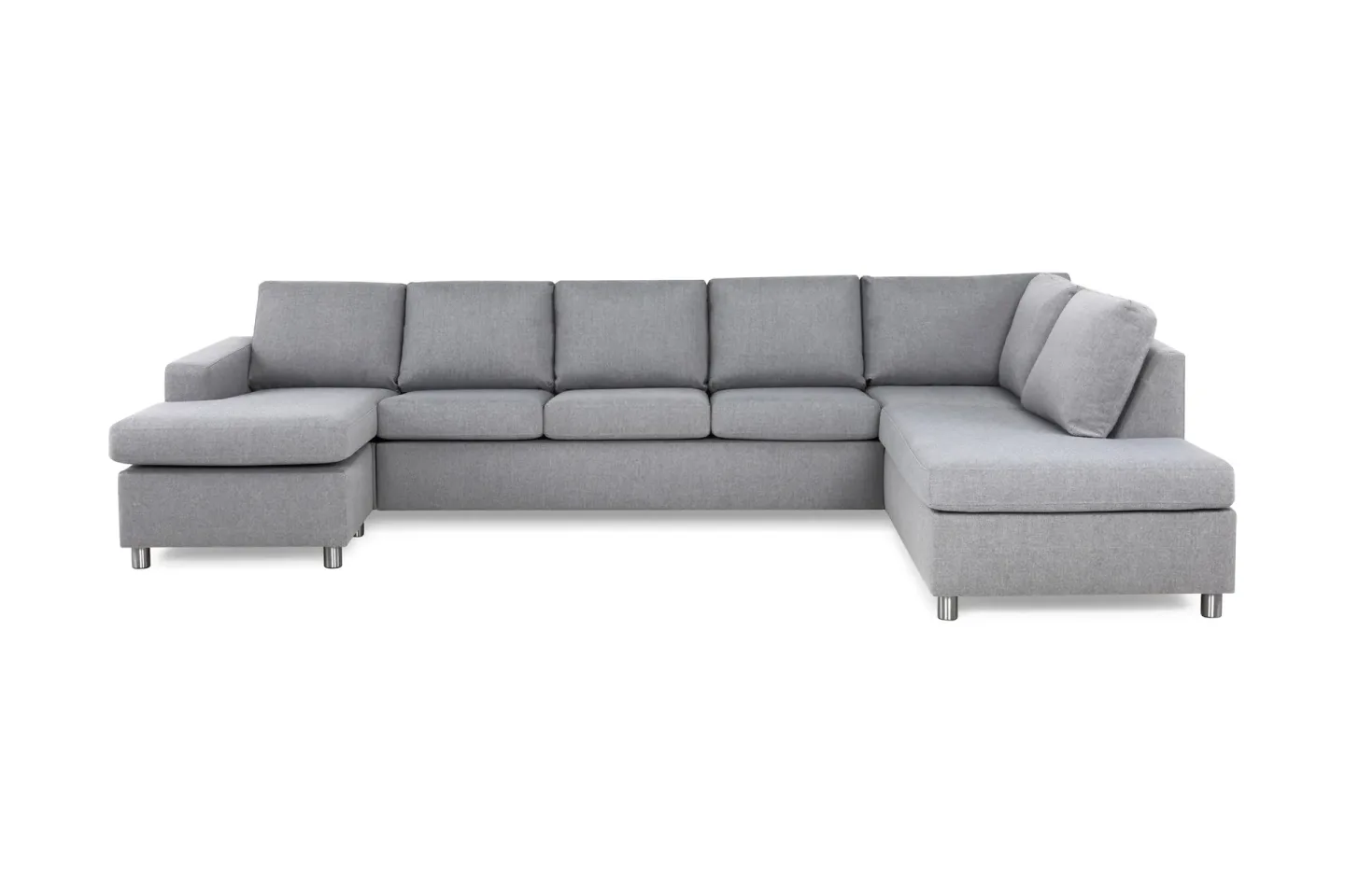 Crazy 5-sits Högervänd U-formad X-Large Soffa med Divan och Schäslong i Tyg - Grå