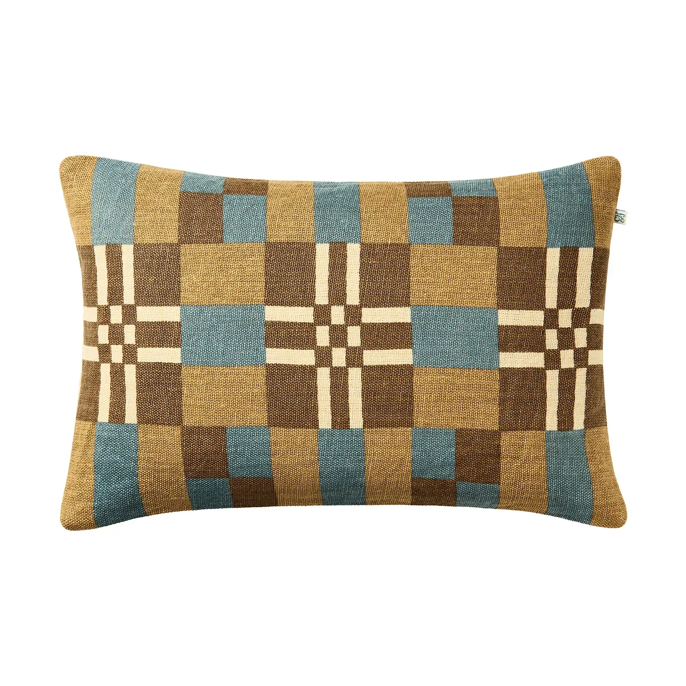 Chhatwal & Jonsson Ravi Kissenbezug Khaki-Heaven Blue-Taupe, 40x60 cm