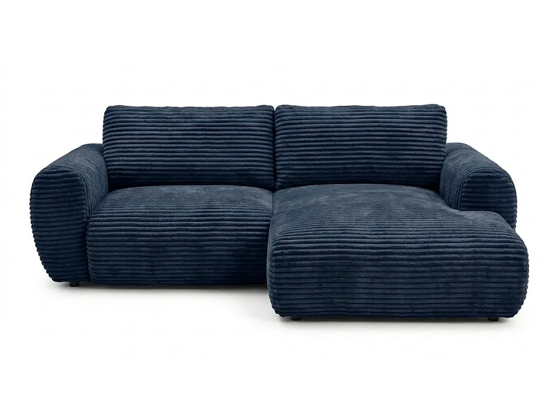 Ecksofa BOBOCHIC LUCIEN Cord-Stoff dunkelblau