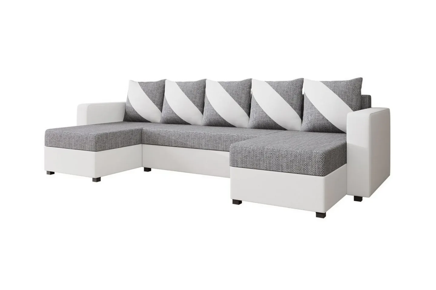 Midfeld 4-sits Hörnbäddsoffa White/Grey -