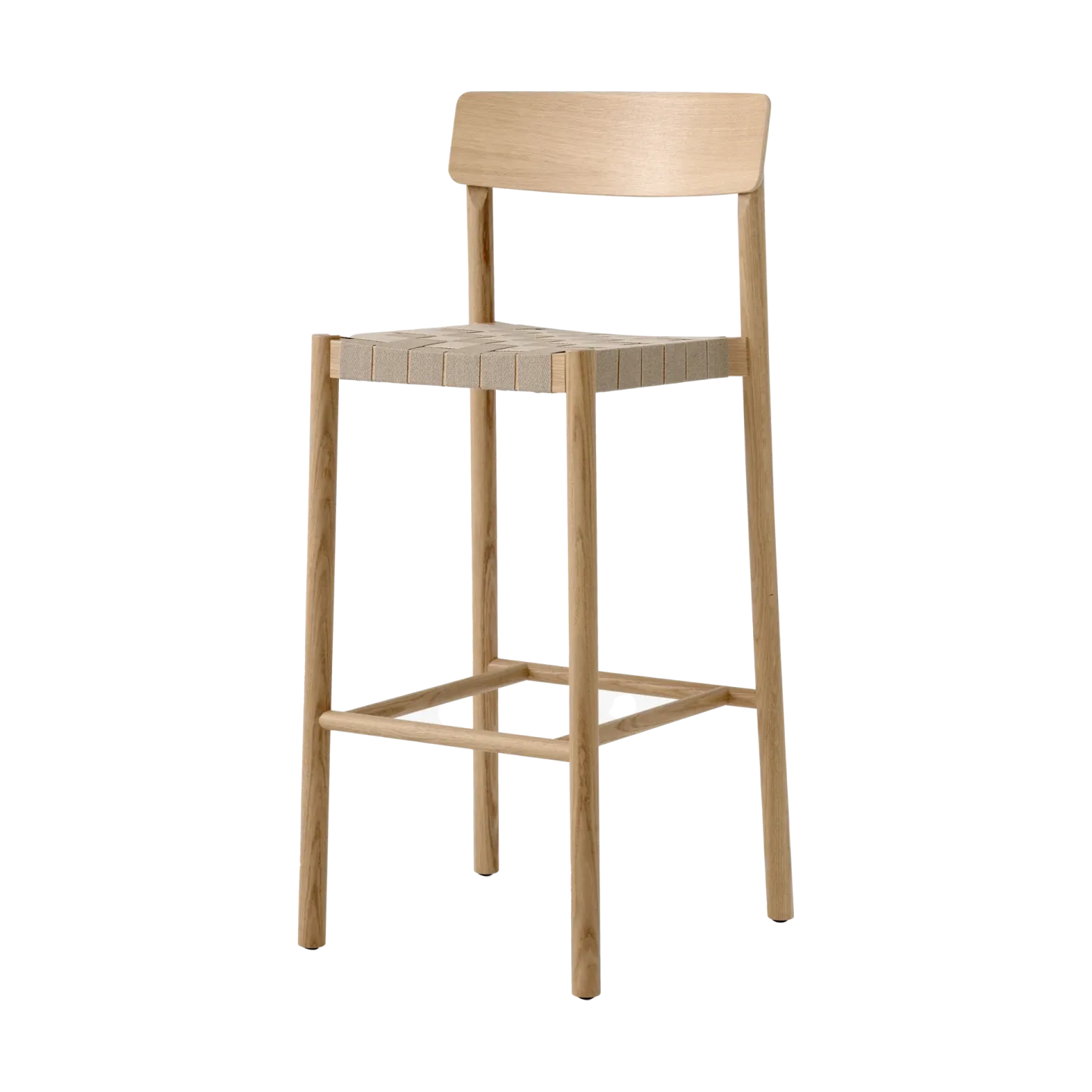 &Tradition Betty TK15 Bar Chair Barstuhl 75 cm Lackierte eiche-naturfarbenes leinen