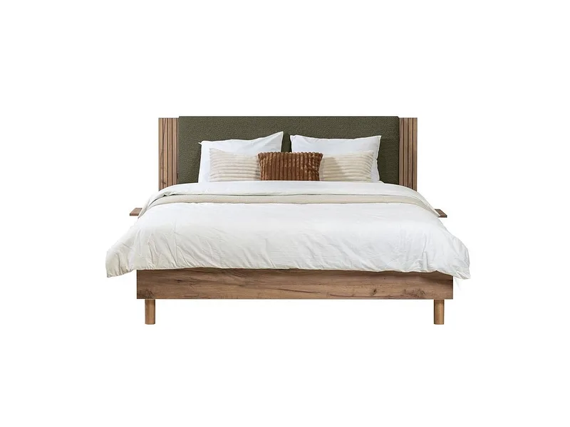 Bett BOBOCHIC LIOR 160x200cm stoff grün