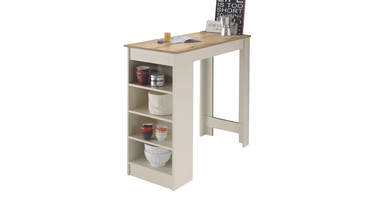 Bartisch Eiche - Beige-Kaschmir 115 x 50 cm rechteckig - MOJITO