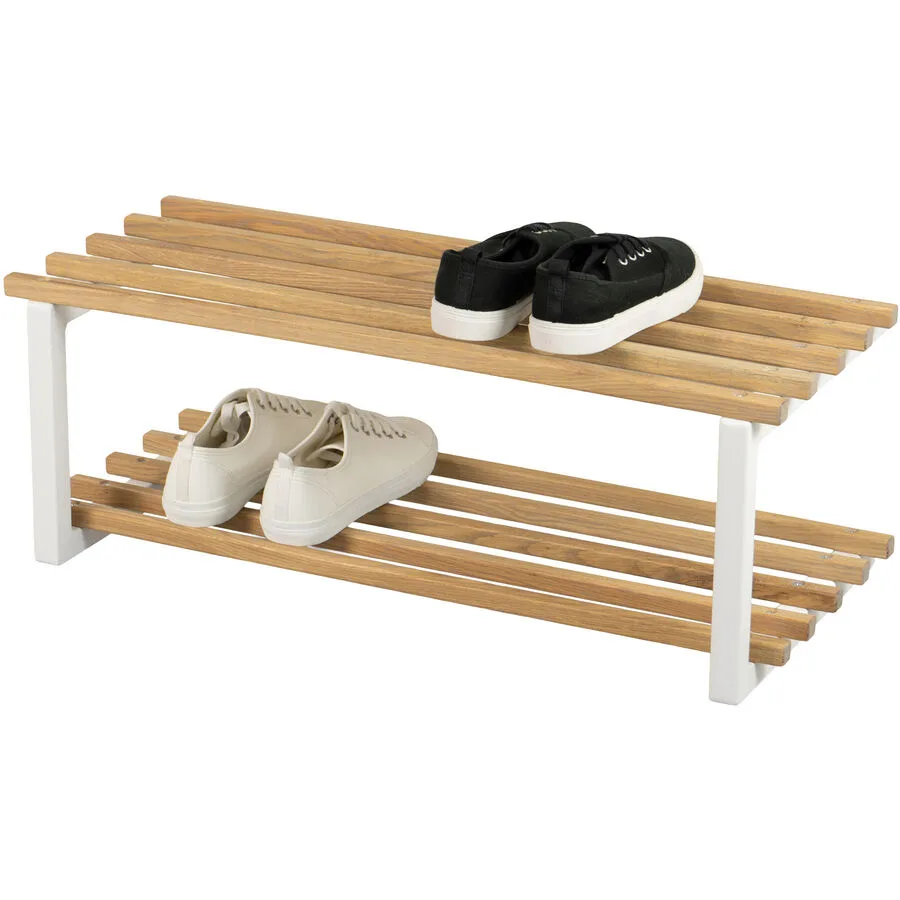 Spinder Design Schuhregal Arya weiss, eiche Eiche/Stahl B 71 H 26 cm