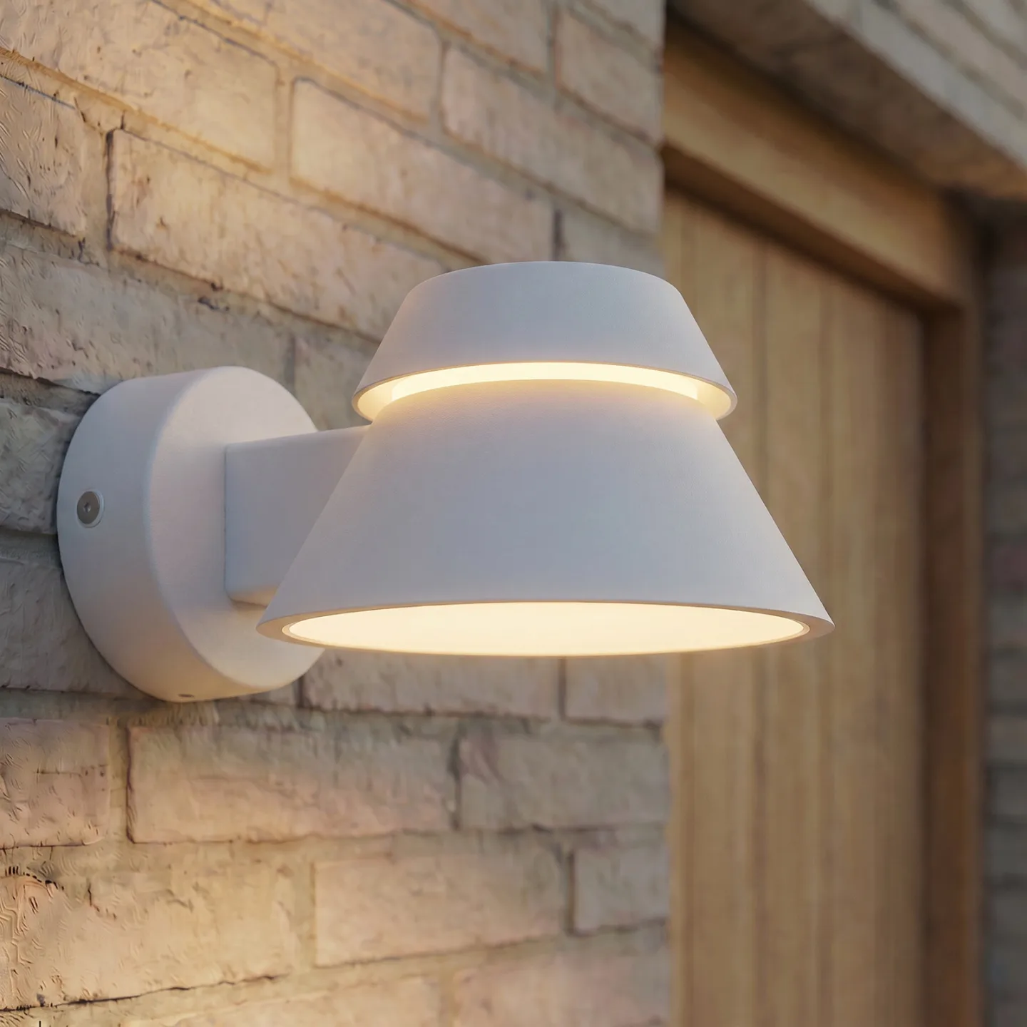 Moena LED-Außenwandleuchte, IP44, Aluminium, Glas, hellgrau - Lucande - Modern - Einflammig