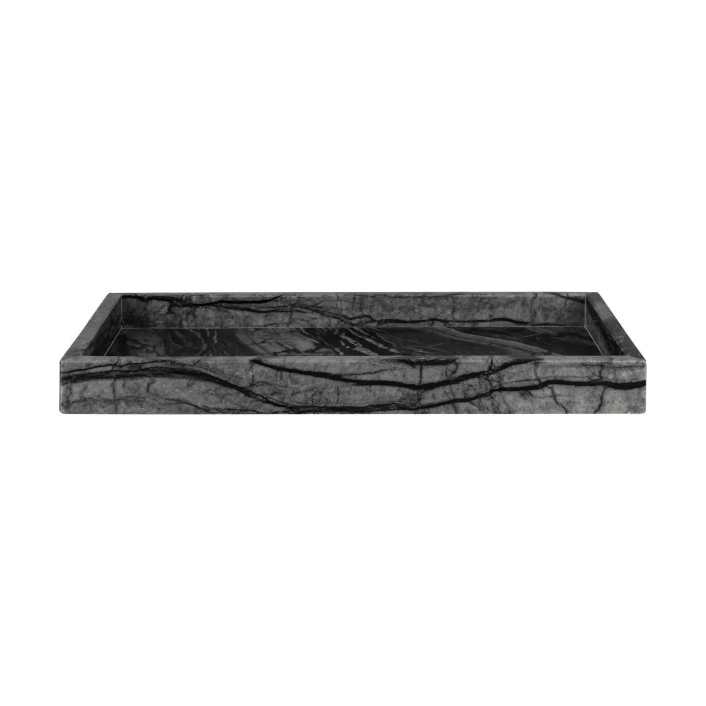 Mette Ditmer Marble Dekotablett 16 x 31 cm Schwarz-grau