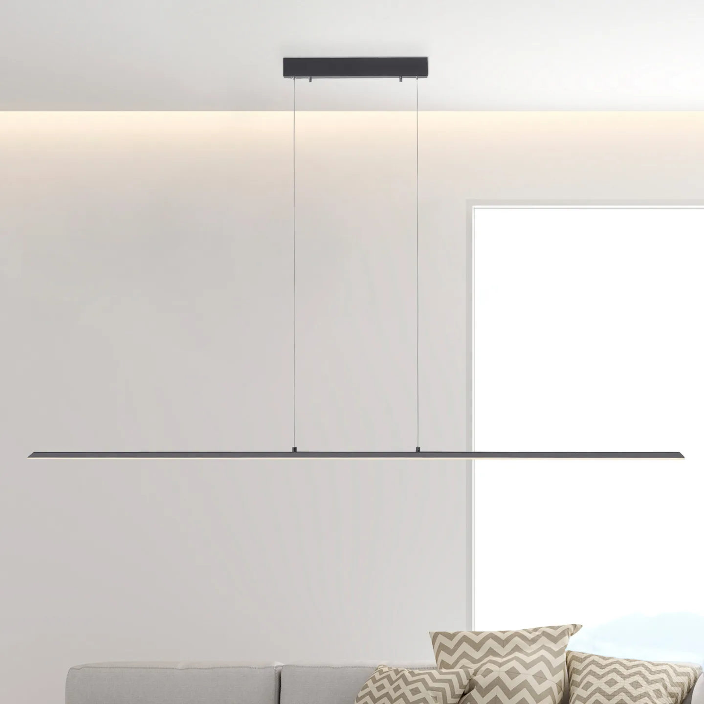 Lite LED-Hängeleuchte, graphite, 160 cm, CCT, dimmbar - PURE PURE Lite - Wohnzimmer - Modern - Aluminium - Einflammig
