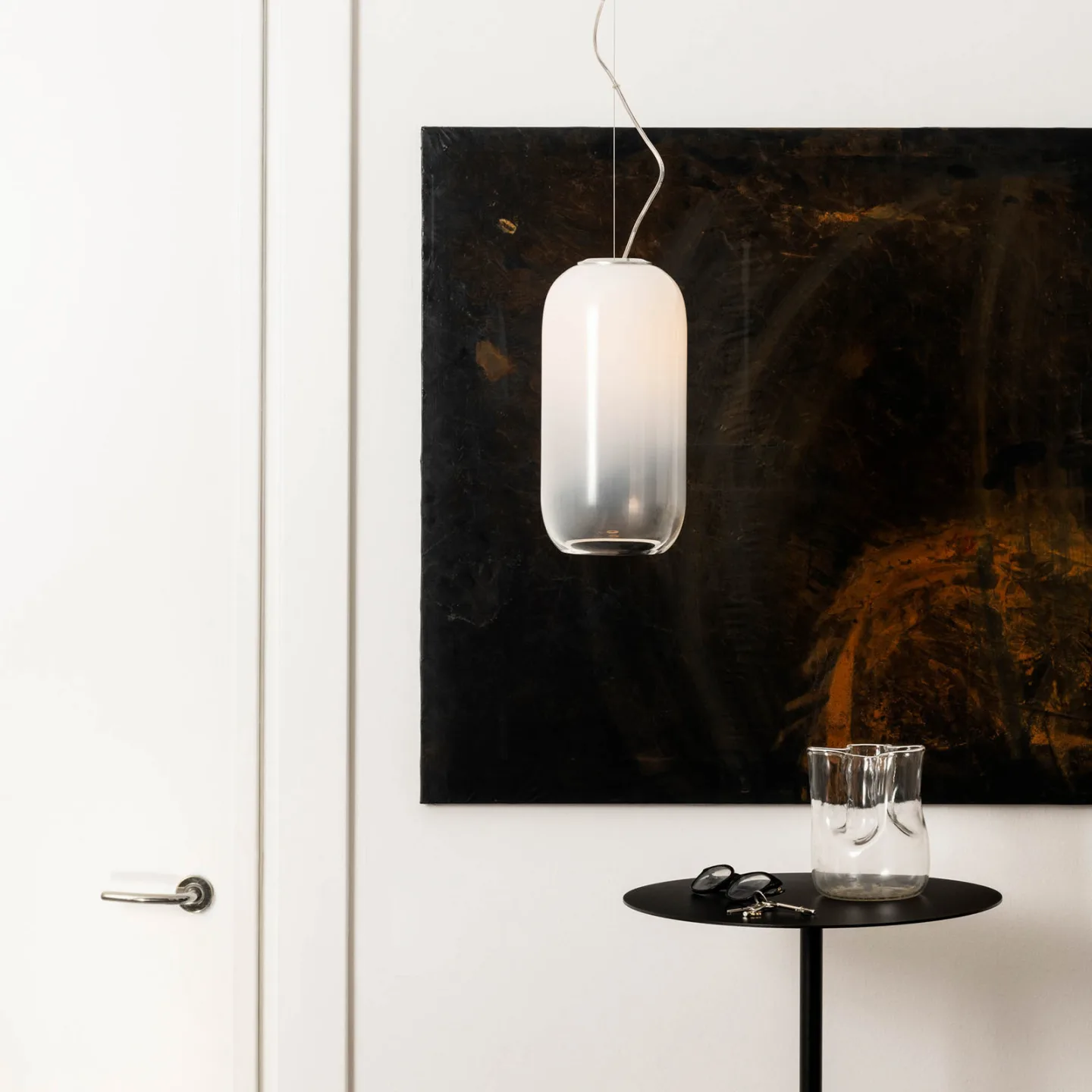 Gople Pendelleuchte White/Alu - Artemide - Wohnzimmer - Design - Glas - Einflammig