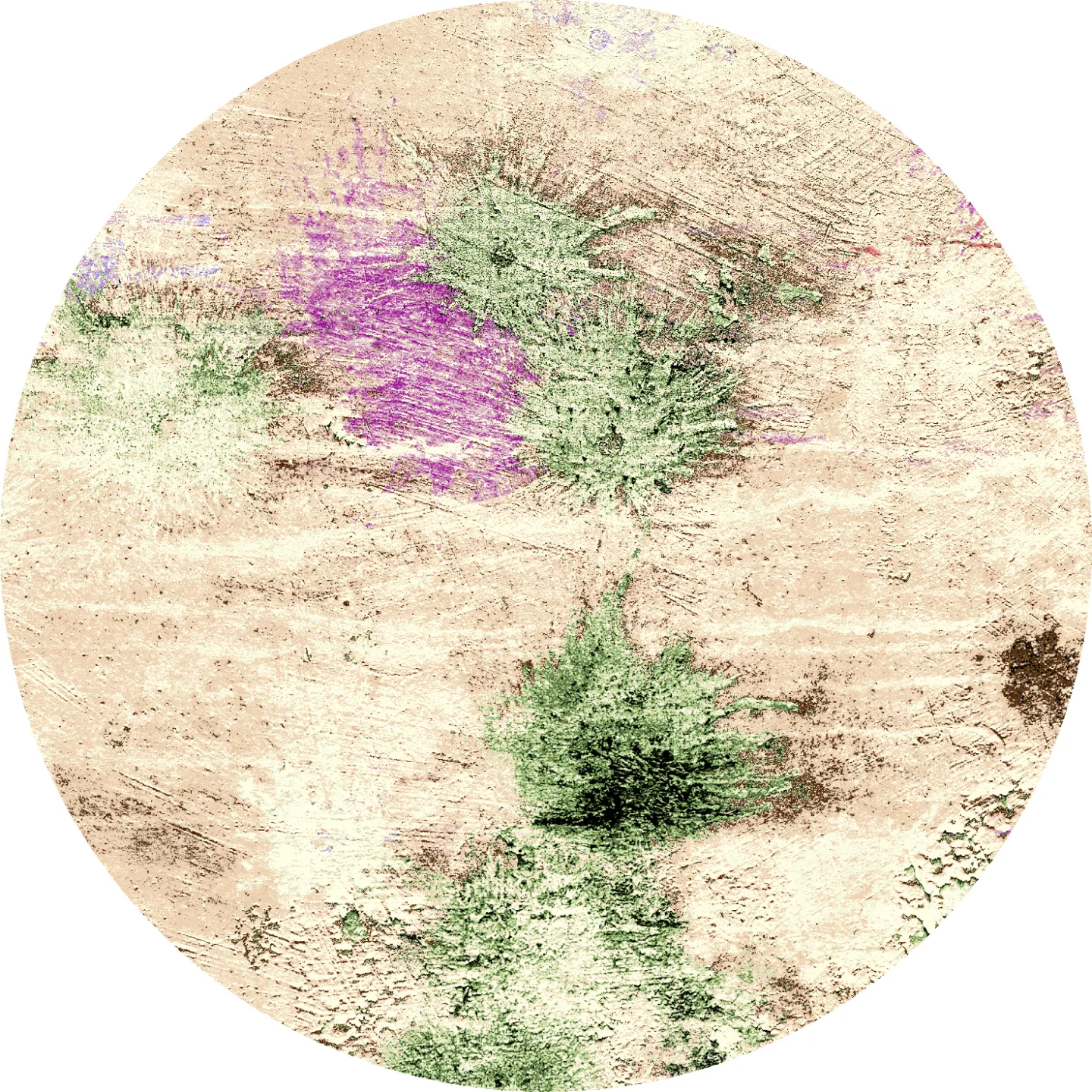 Rundt teppe - Dimos (beige/multi) (Størrelse: Ø 200 cm)