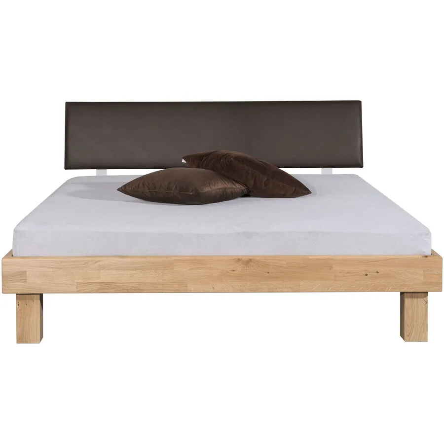 Bett Herbert Natur, Dunkelbraun Wildeiche Massivholz 180 x 200 cm