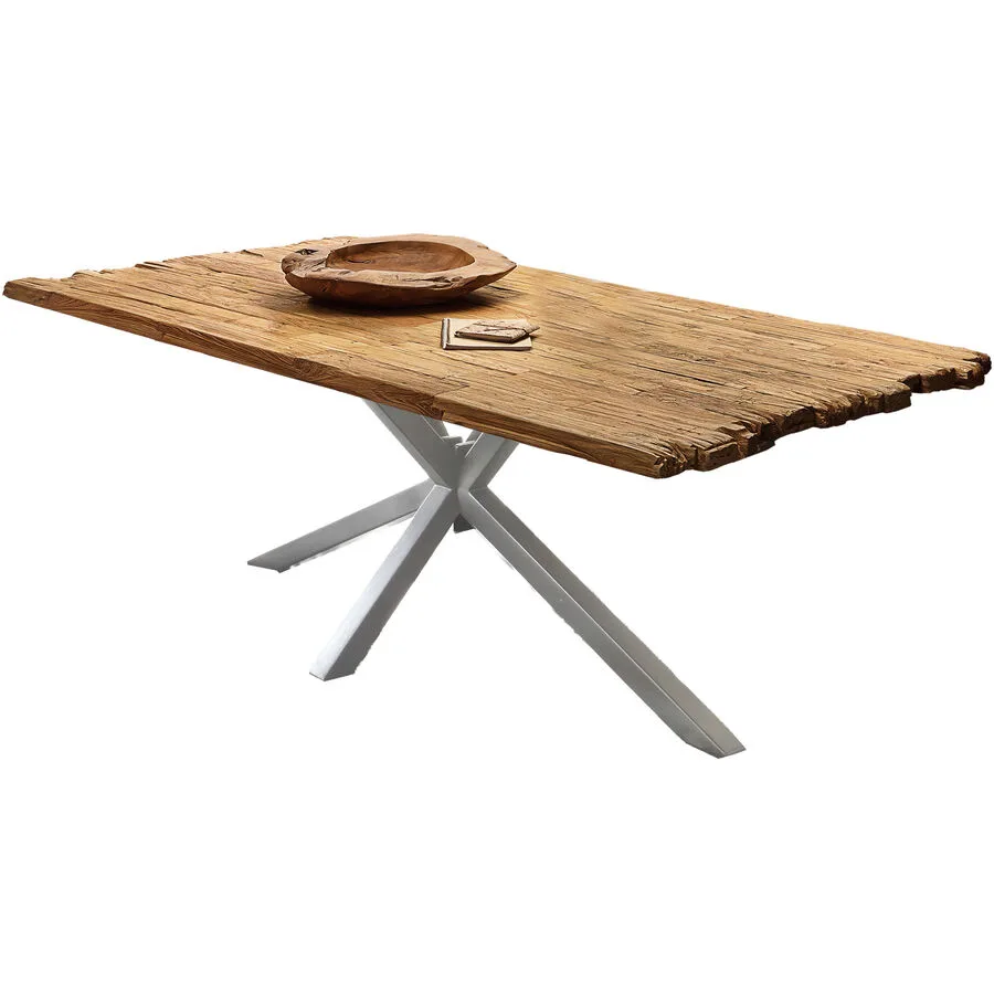 Esstisch Janosch natur Recyceltes Teak massiv Massivholz B 200 T 100 cm