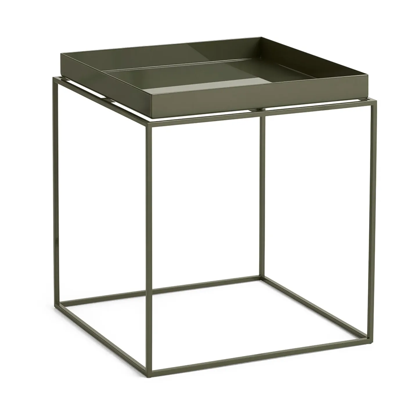 HAY Tray Table medium brickbord Olive green, 40x40x44 cm