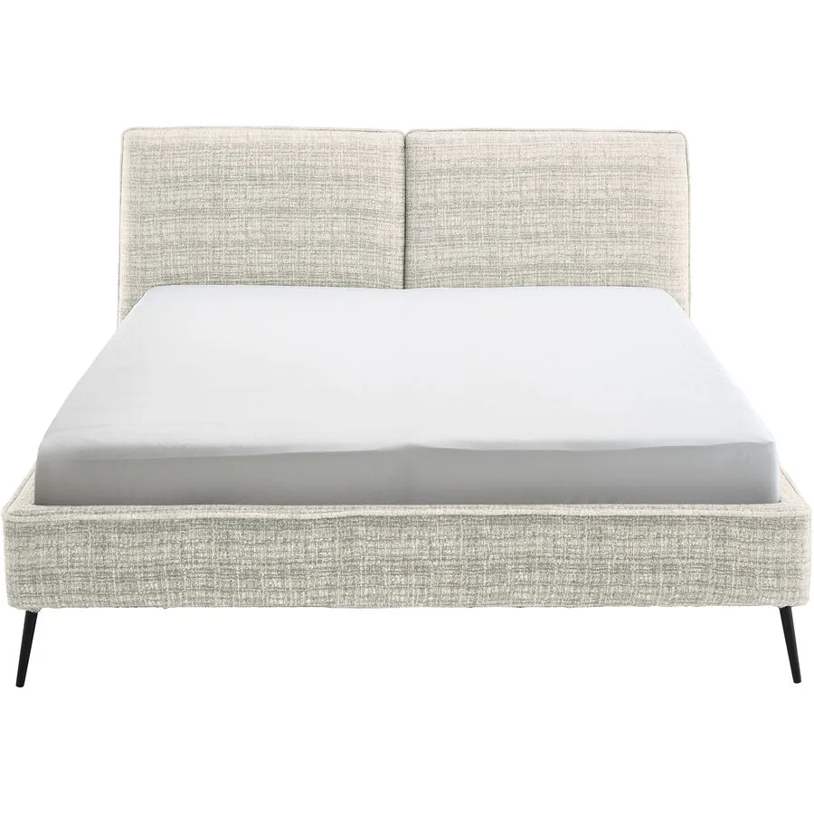 Bett Ibli grau mit Motiv Stoff 180 x 200 cm