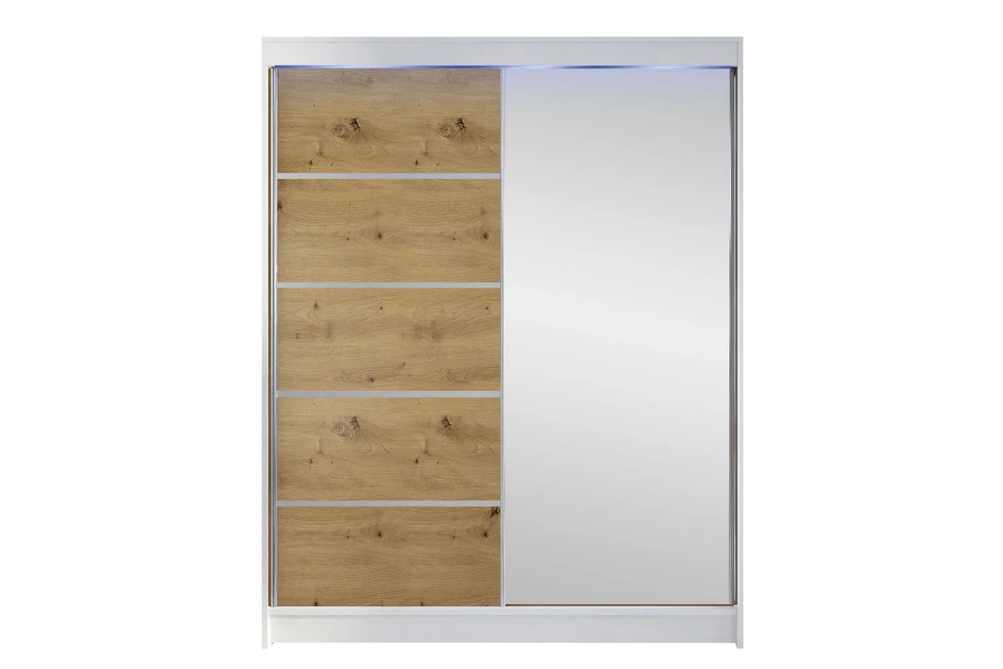 Pickering Garderob m. Spegel 150x200 cm - Vit/Brun